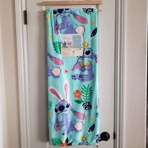 Disney Stitch Easter Teal Plush Throw Blanket NWT 50x70